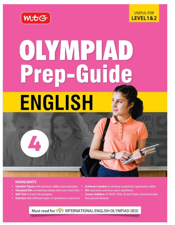 MTG Olympiad Prep-Guide Class 4 English (IEO) - Detailed Theory, Self Test with IEO Topicwise Previous Year Question Paper For SOF 2024-25 Exam